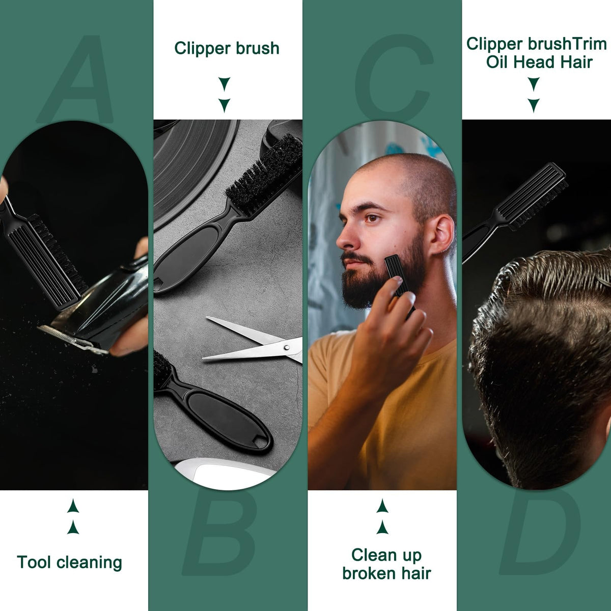 Barber Clipper Cleaning Brushes Set - 20 Plastic Handle Nylon Brushes for Hair & Beard Care