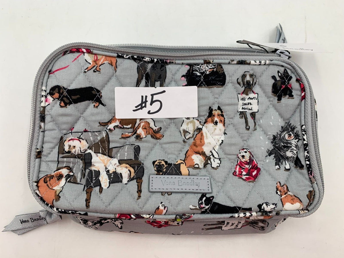 Refillable Makeup Case with Dog Show Print - Compact Cosmetic Organizer