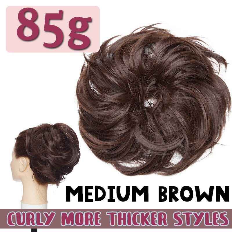7-Inch Messy Bun Hair Piece Scrunchie Updo Thick Human Hair Extensions