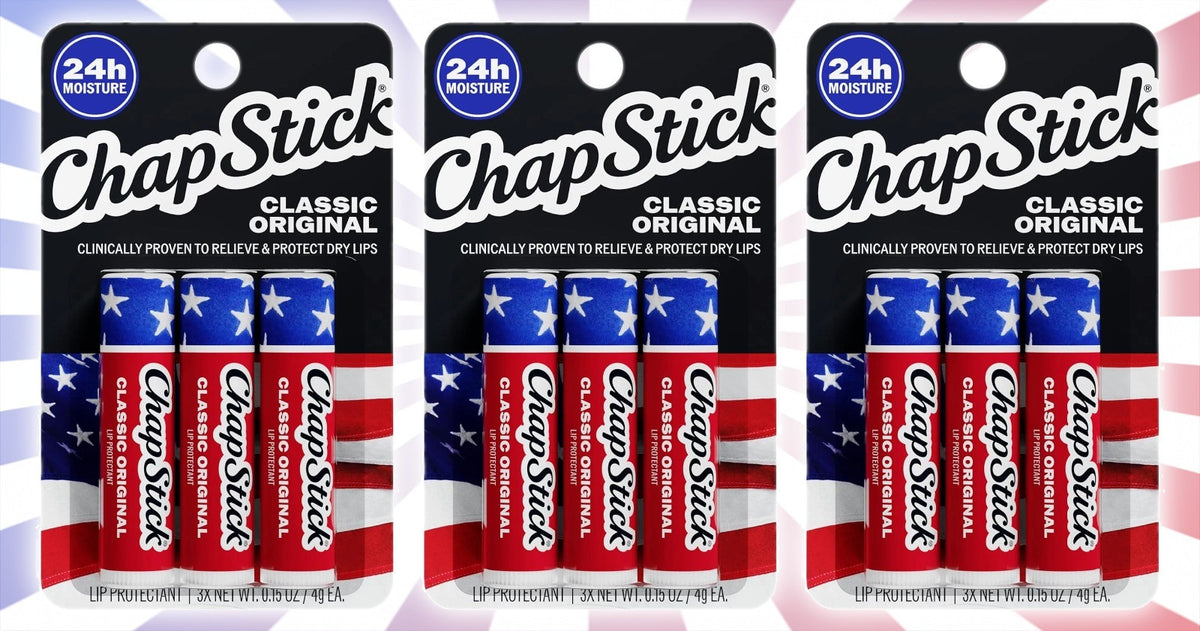 3-Pack Classic Original Lip Balm Sticks - Americana Collection