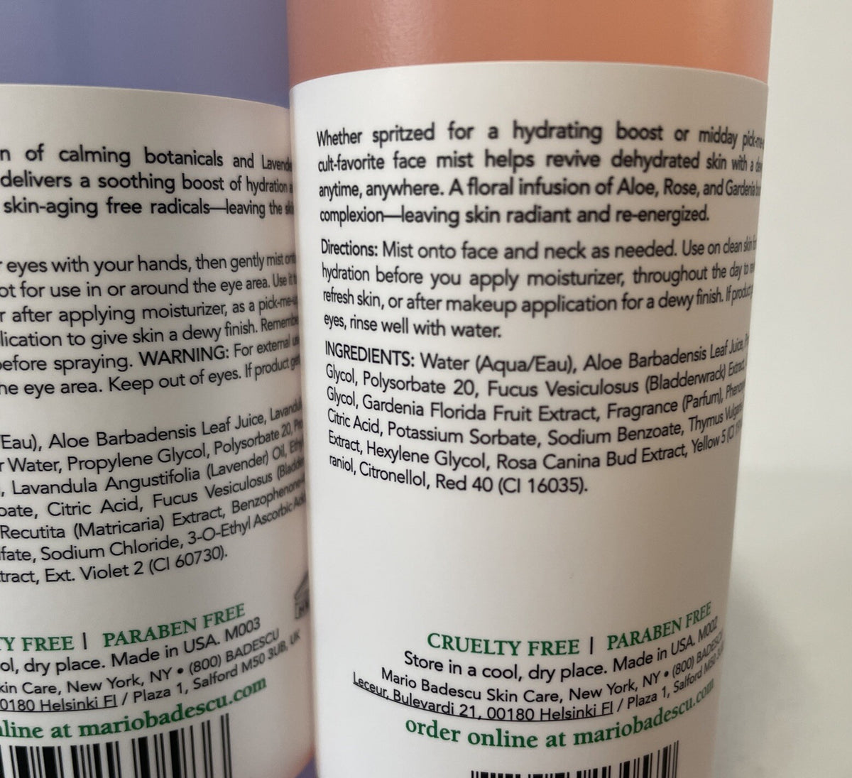 3 Pack Facial Sprays with Aloe Cucumber Rosewater Lavender 6oz - Cooling Skincare Set