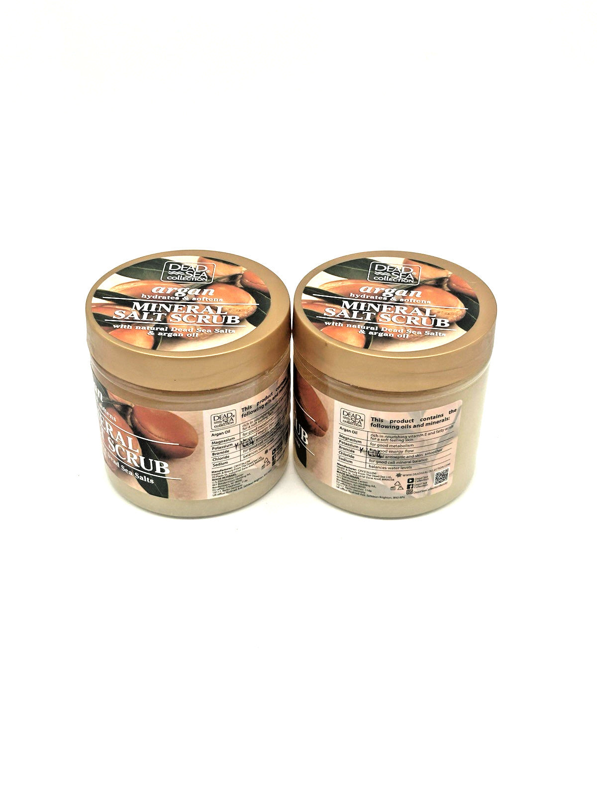 Dead Sea Collection Argan Exfoliating Mineral Salt Scrub, 2-Pack