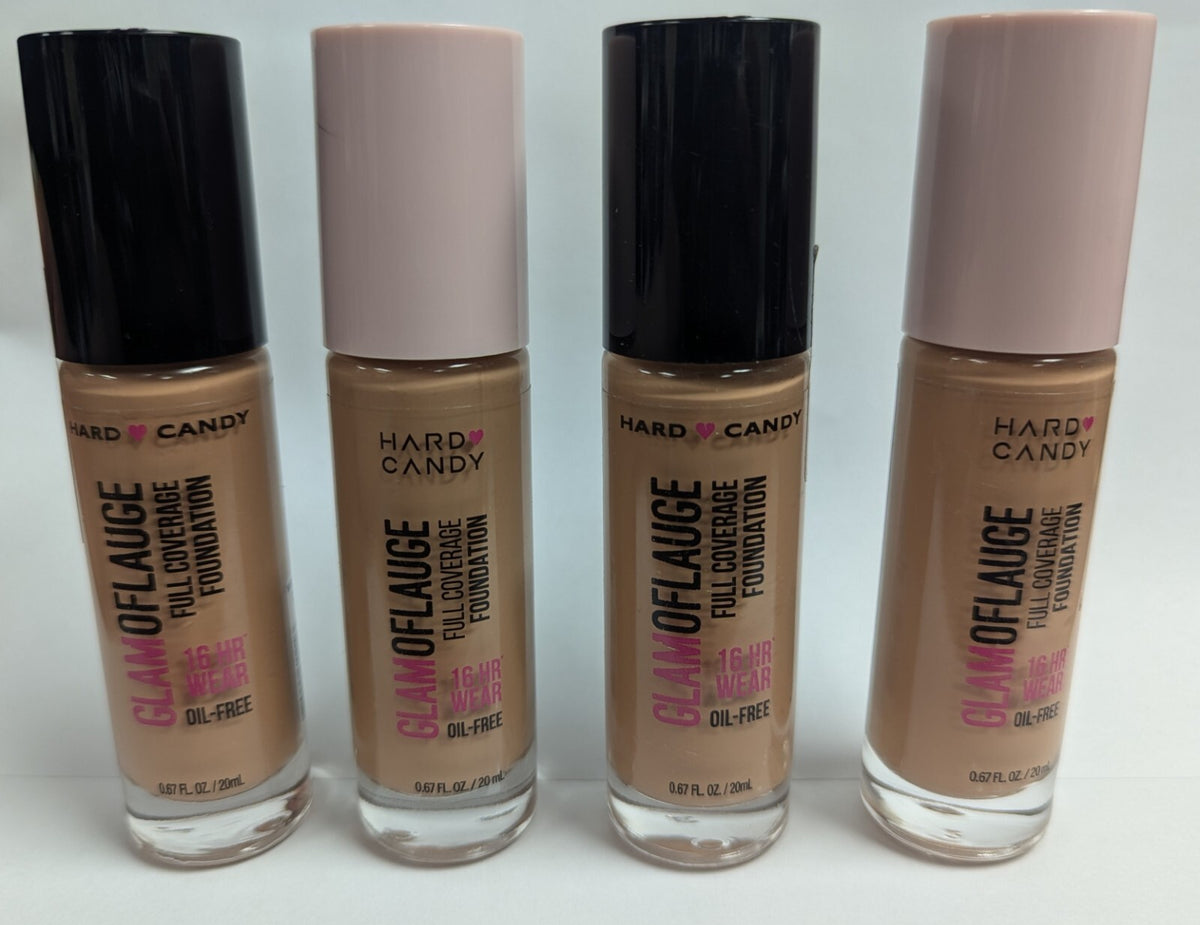 Hard Candy Glamoflauge Full Coverage Foundation 1514 Warm Almond 0.67 oz Set of 4