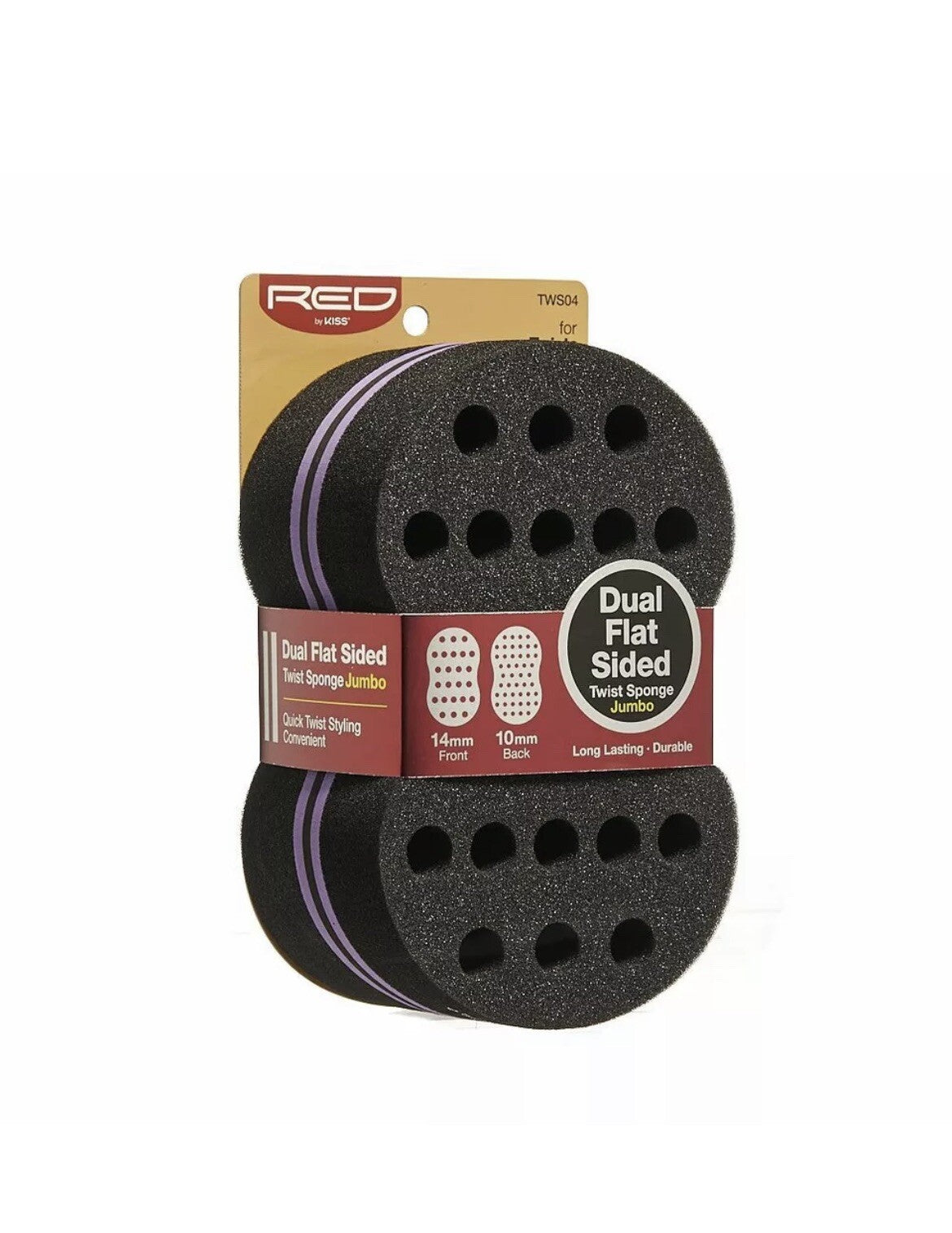 Dual Flat Sided Twist Sponge - Jumbo 14mm Front & 10mm Back - TWS04