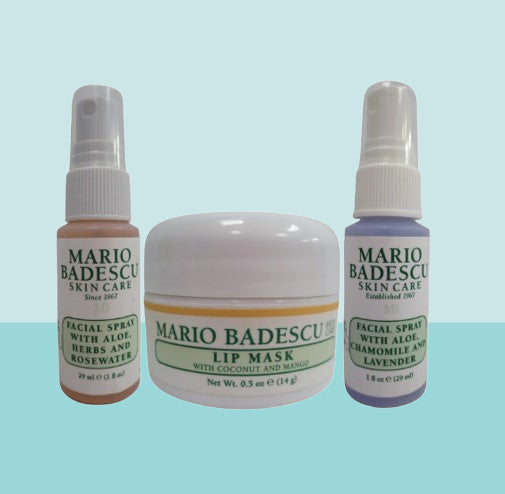 Lip Mask & Facial Spray Set - Lavender & Rosewater Skin Care Kit - 3 Pieces