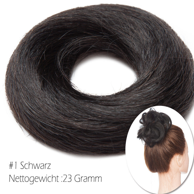 Clip-In Human Hair Bun Extensions Curly & Straight | Messy Hair Piece
