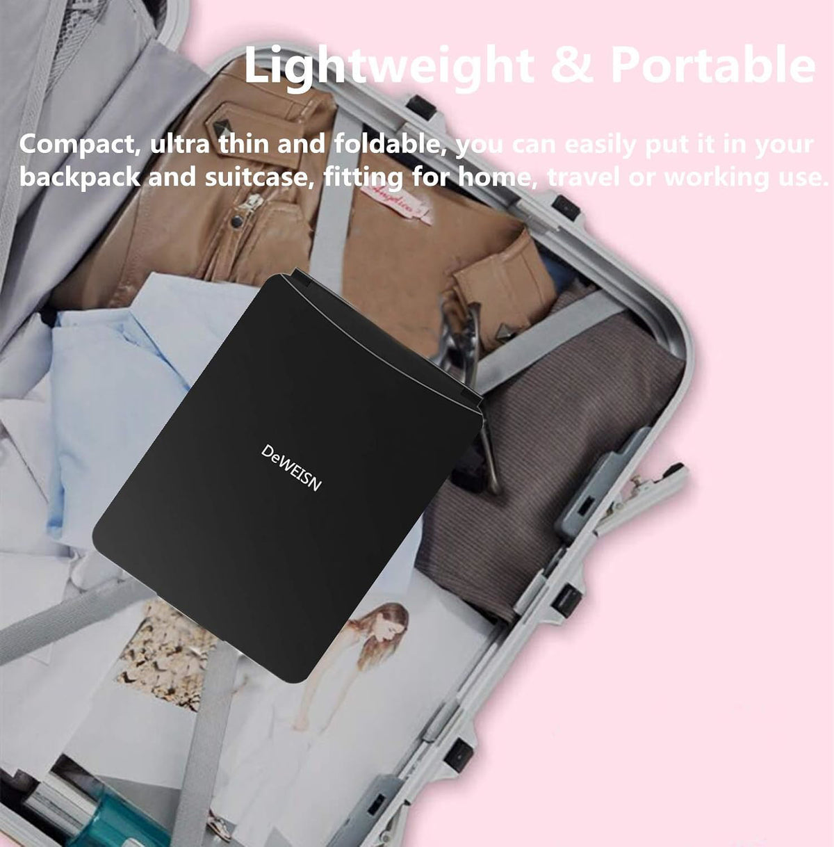Lighted Makeup Mirror with 72 LEDs 3 Color Modes USB Rechargeable Dimmable Compact