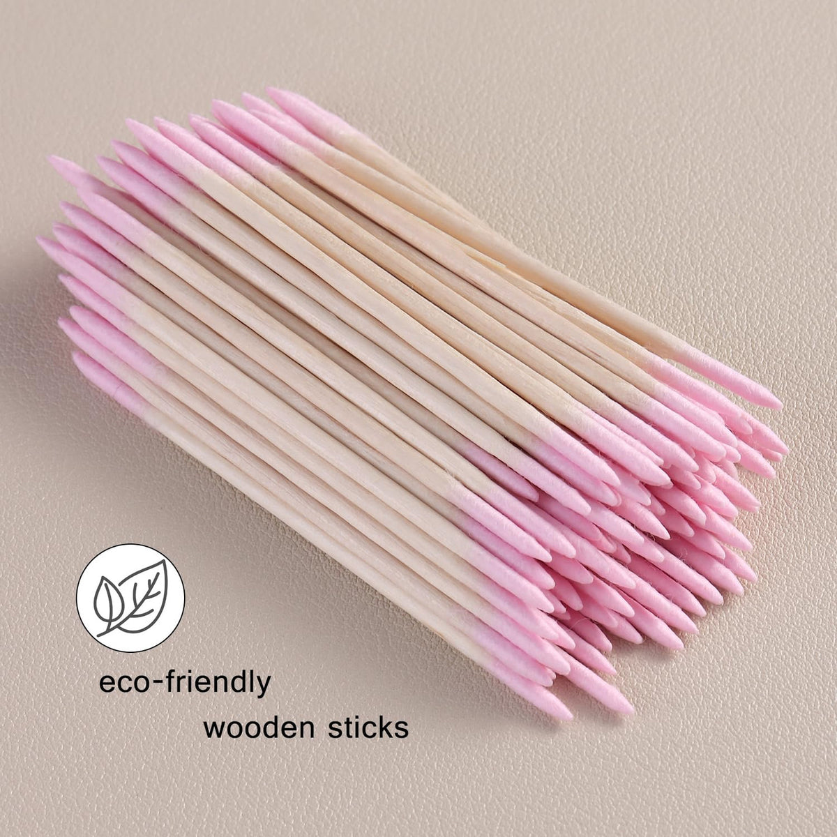 Pink Double-Head Cotton Swabs for Makeup & Precision Cleaning, 200 Pieces