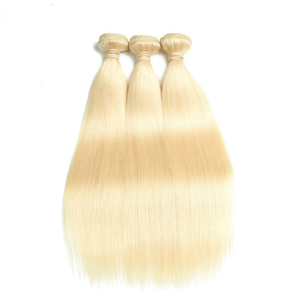 Virgin Remy Human Hair Extensions - Blonde Straight 10-32 Inch Bundles