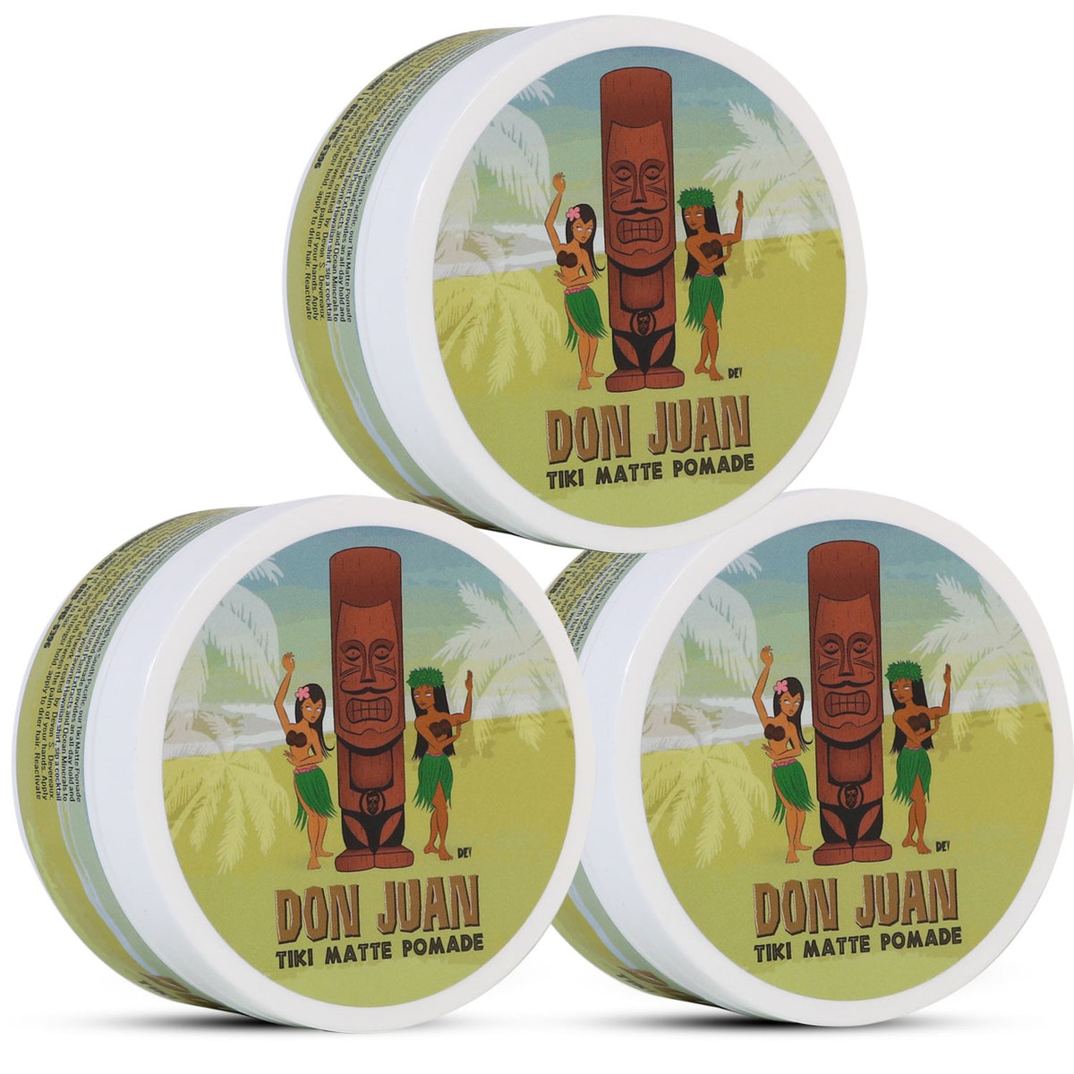 High Hold Water Based Matte Pomade - Tropical Scent, 4oz Pack of 3