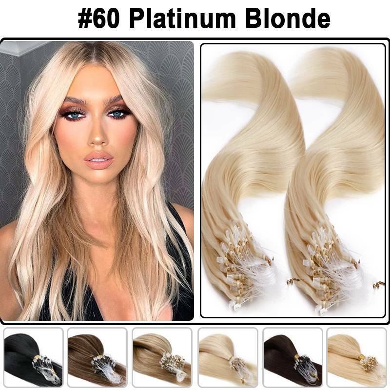 Micro Ring Hair Extensions 200G Human Remy Loop Bead Tip Hair Piece