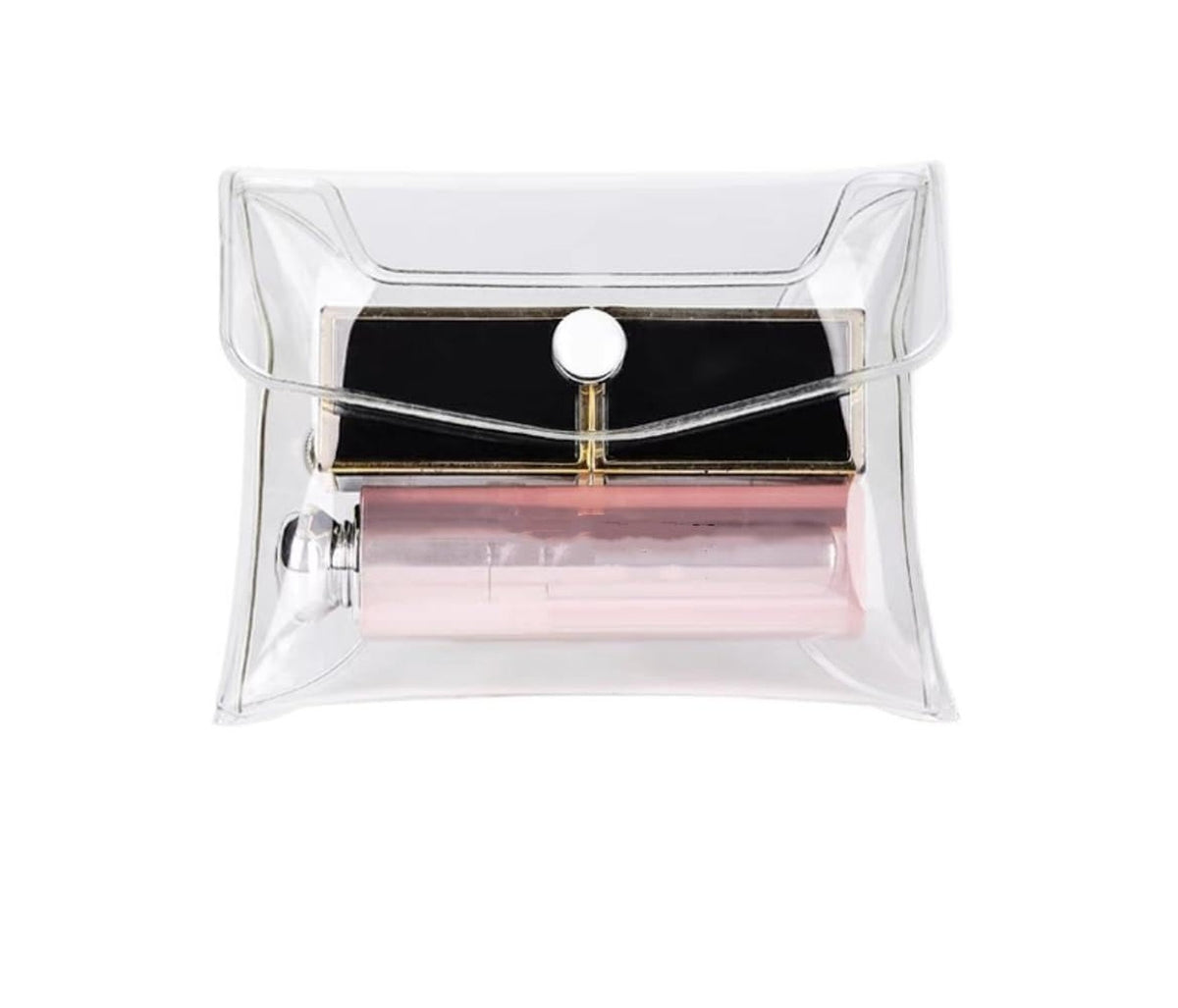 Mini Clear PVC Makeup Bag – Small Cosmetic Organizer for Travel & Bathroom