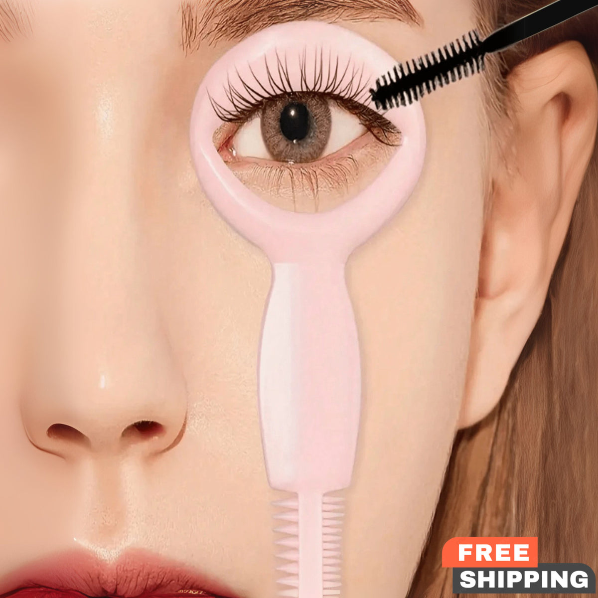Pink Eyelash Shaper Tool for Natural Curling - Easy Lash Lift Assistant