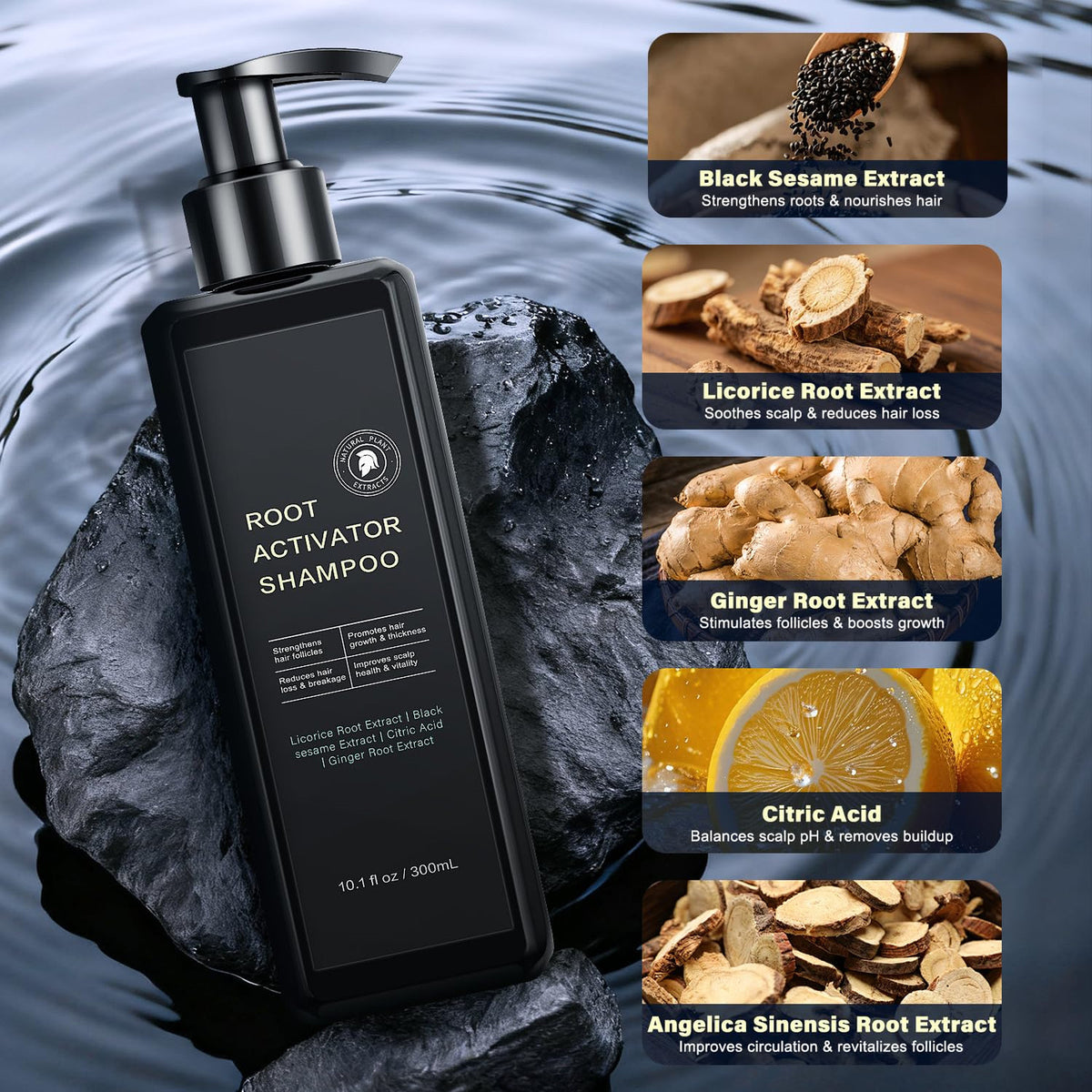 Root Activator Shampoo for Men, Hair Growth Shampoo, Loss, Thinning