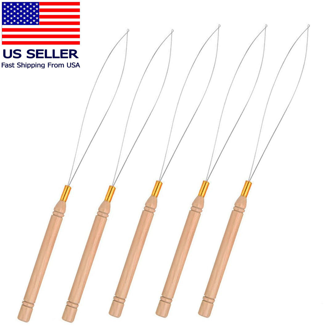 Hair Extension Loop Needle Threader Set for Micro Link Beads & Dreadlocks