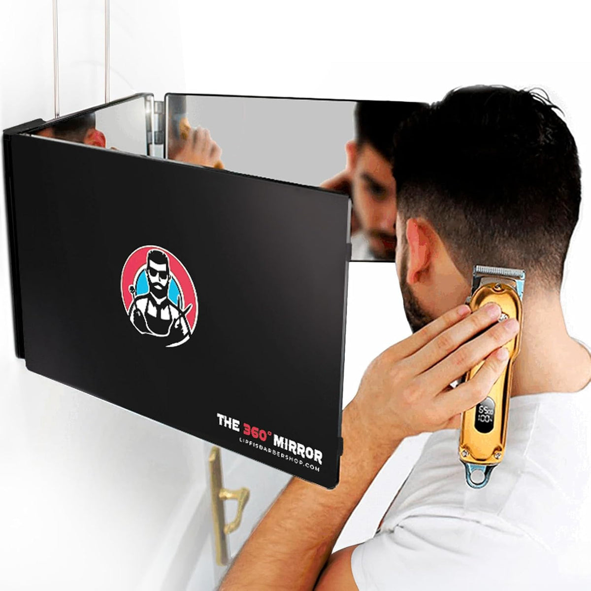 Self Haircut Mirror - Adjustable 3-Way Trifold Hair Cutting System for Men & Women