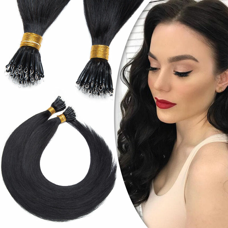 Nano Loop Human Hair Extensions Micro Beads Thick Real Remy Hair 16-22in