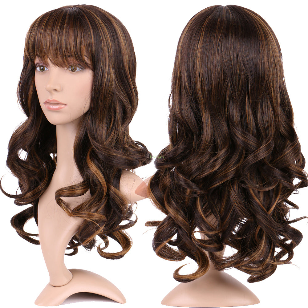 Long Ombre Wigs - Heat Resistant Synthetic Hair, Thick Full Wigs