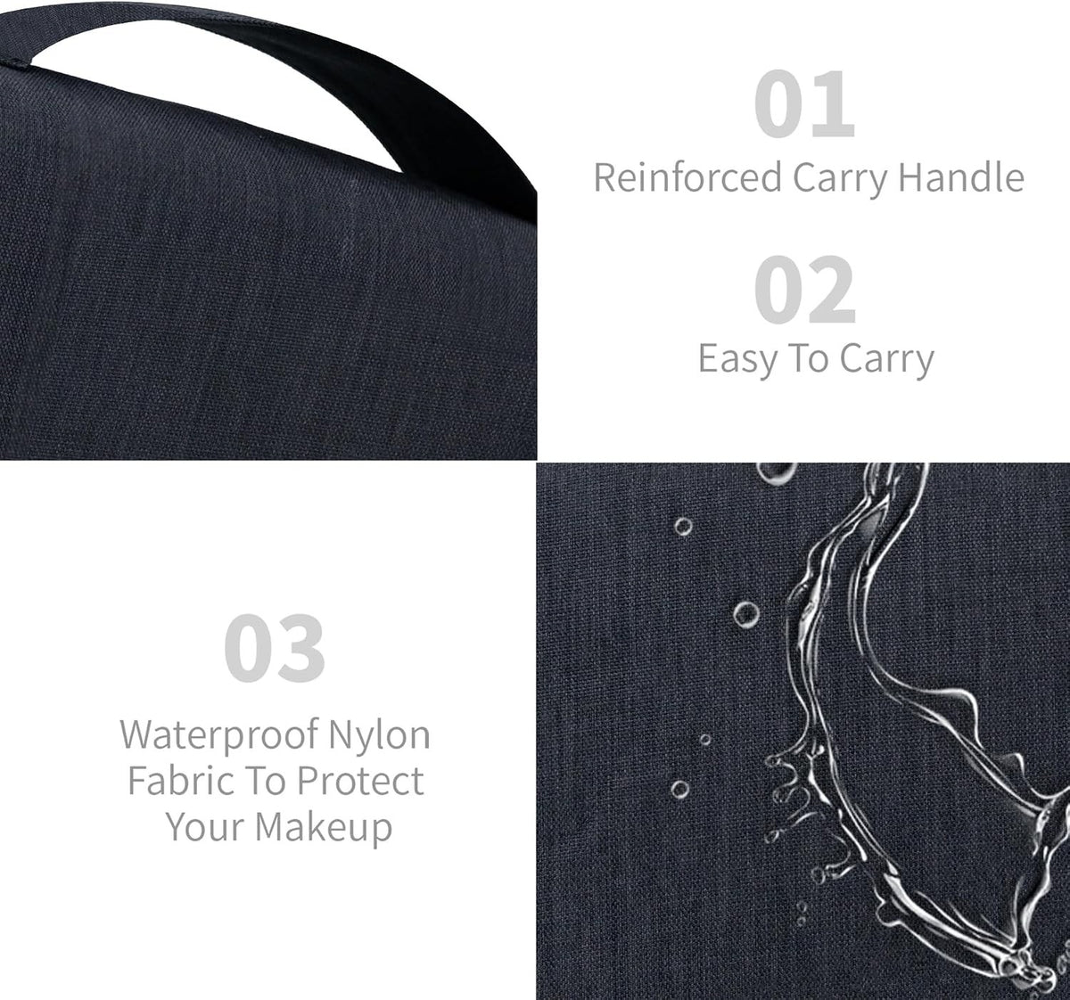 Large Capacity Travel Toiletry Bag with Hanging Hook for Men & Women