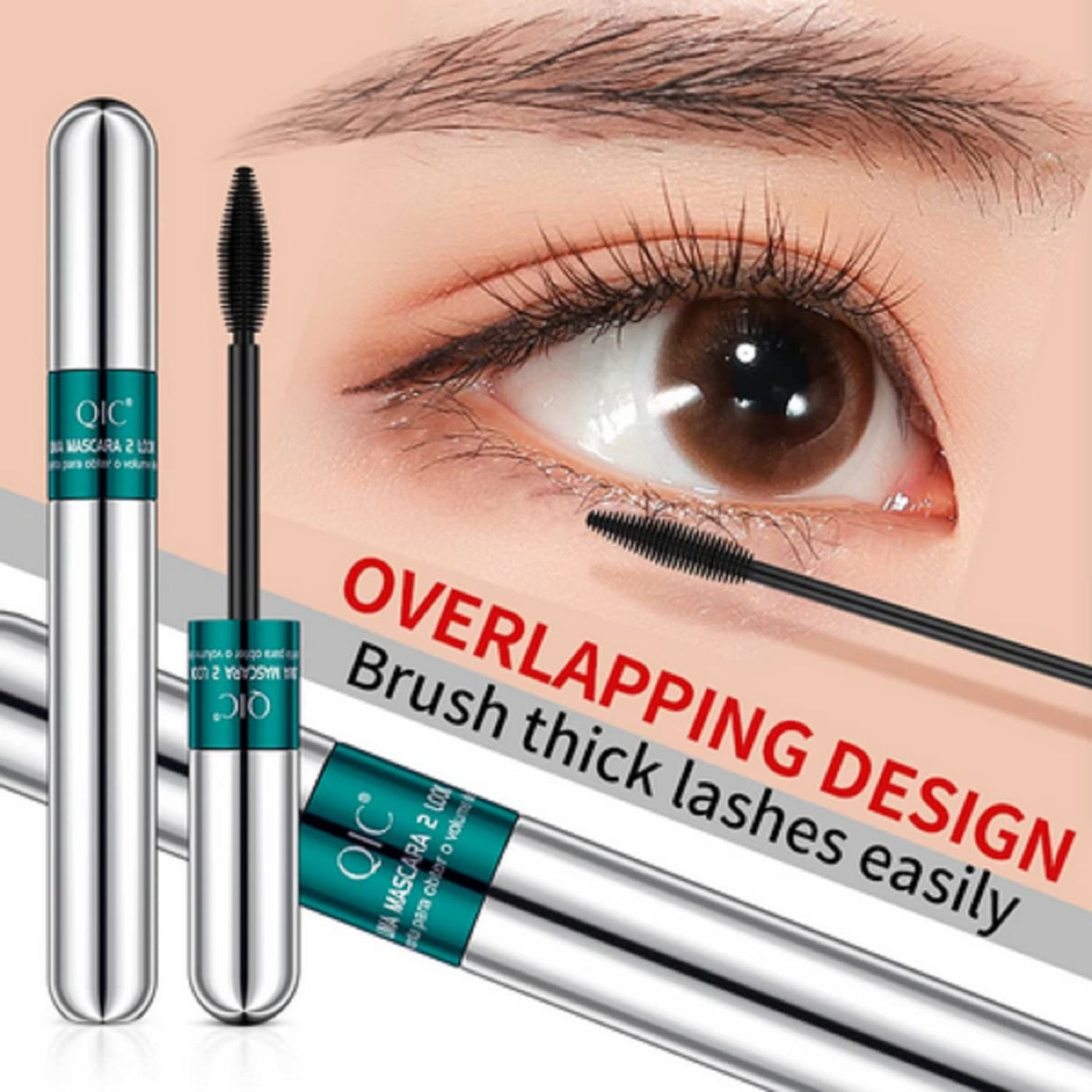 Long-Lasting 2 Pack Waterproof Lash Mascara Set with Dual Brushes