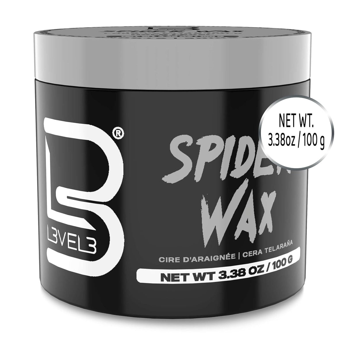 L3 Level 3 Spider Hair Wax - Strong Hold, Long Lasting, Medium Shine, Flake-Free Men’s Hair Styling Product