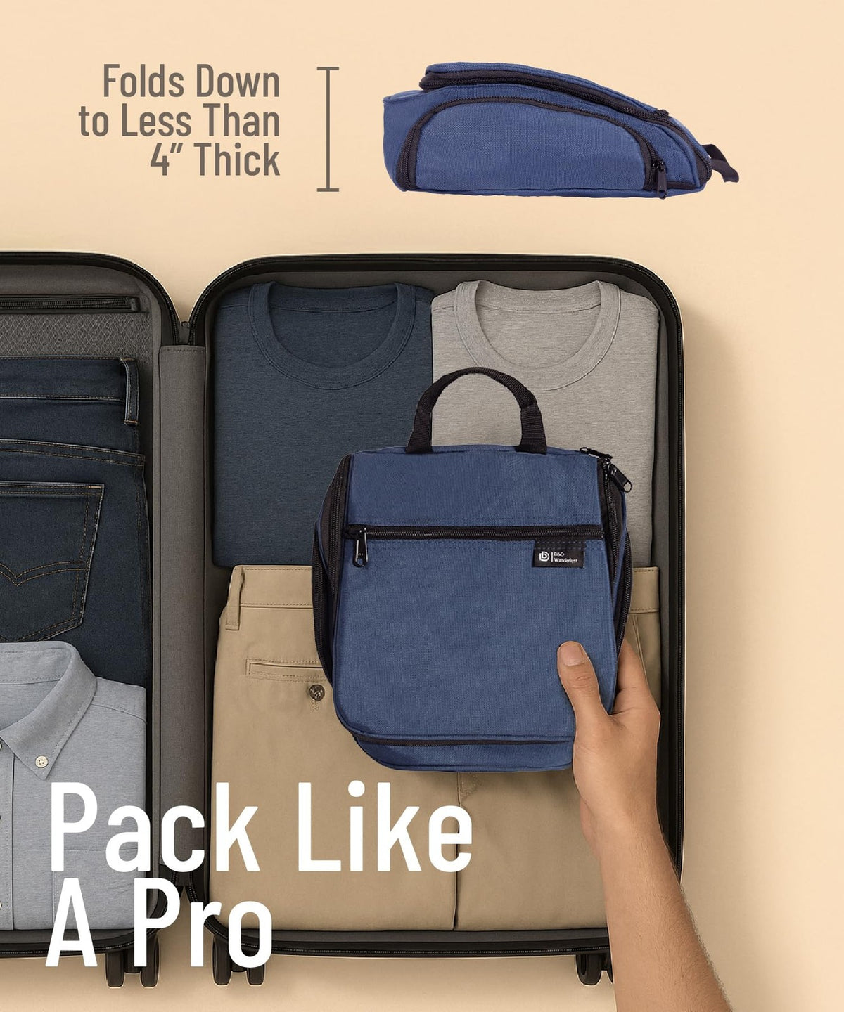 Travel Toiletry Bag with 10 Compartments Water-Resistant Hanging Organizer