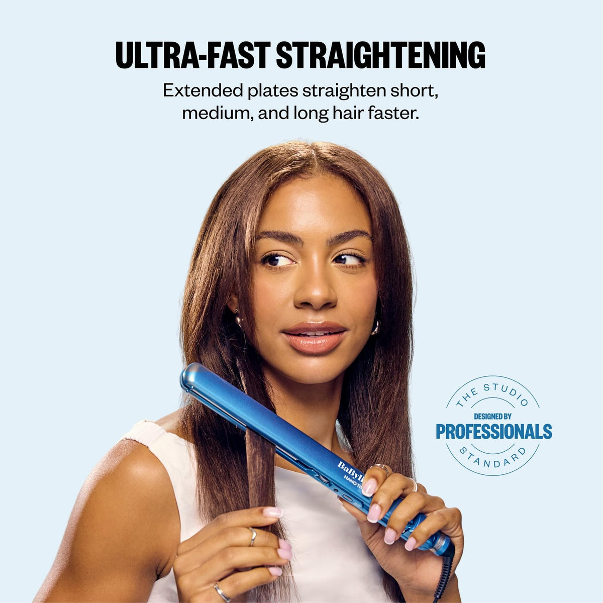 Titanium Flat Iron Hair Straightener - 1-Inch Professional Styling Tool