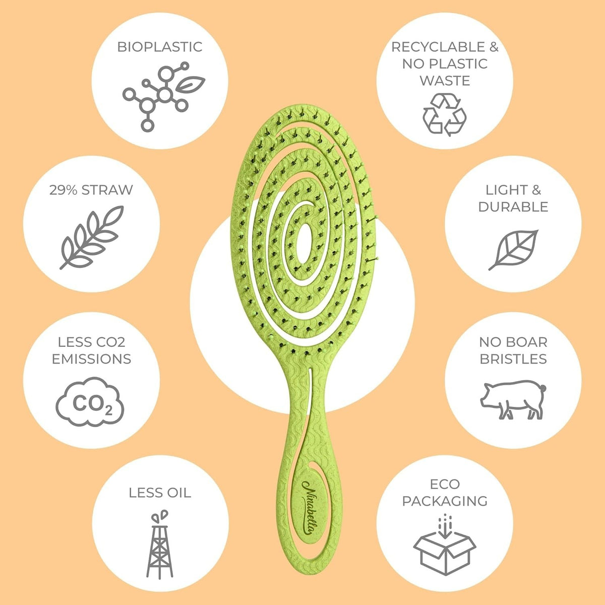 Ergonomic Spiral Detangling Brush - Gentle, Eco-Friendly Hair Care Tool