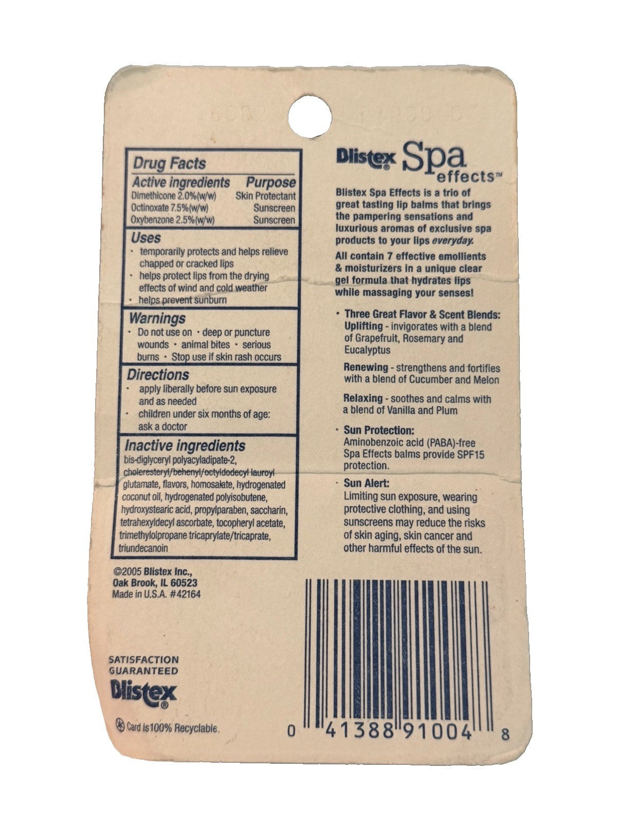 Blistex Spa Effects Lip Balm Set - 3 Sealed Lip Care Pack