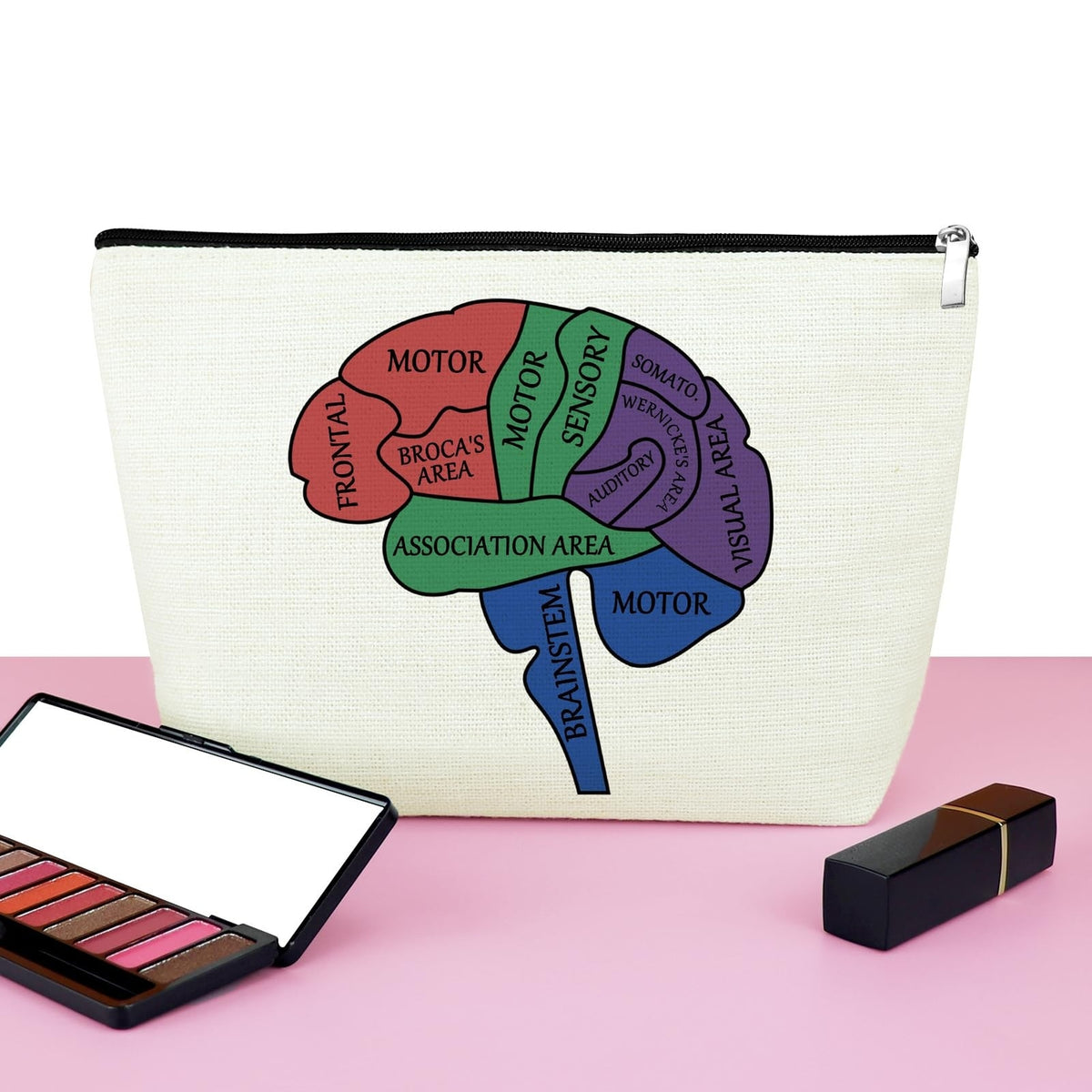 Neurologist Makeup Bag Brain Anatomy Gift Travel Cosmetic Pouch