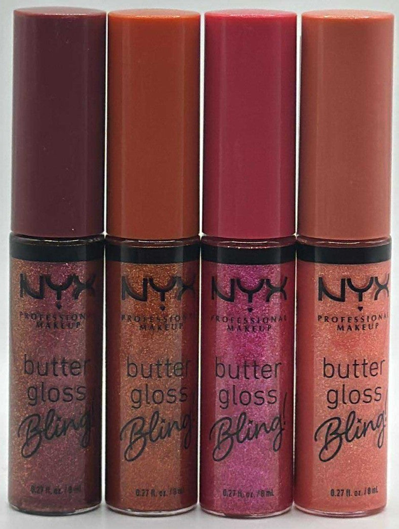 4-Piece Lip Gloss Set - NYX Butter Gloss Bling Assorted Flavors