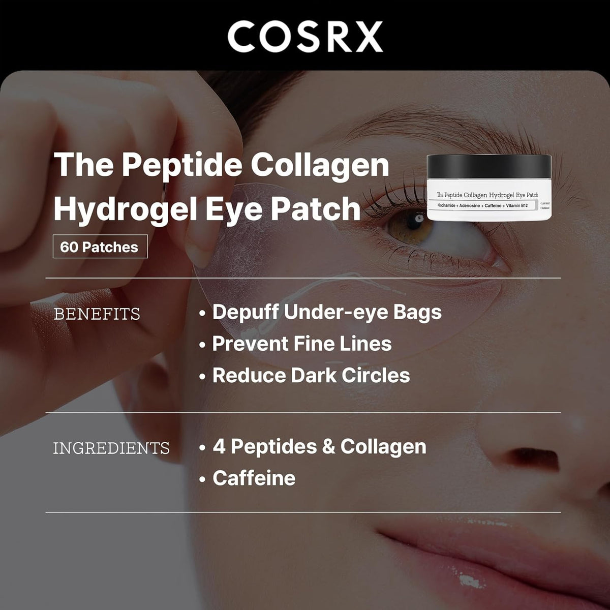 COSRX Peptide Collagen Hydrogel Eye Patch for Wrinkles & Hydration