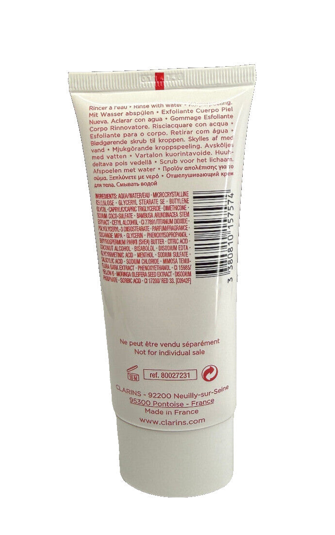 Clarins Exfoliating Body Scrub Smooth Skin 3.5 oz New In White Box