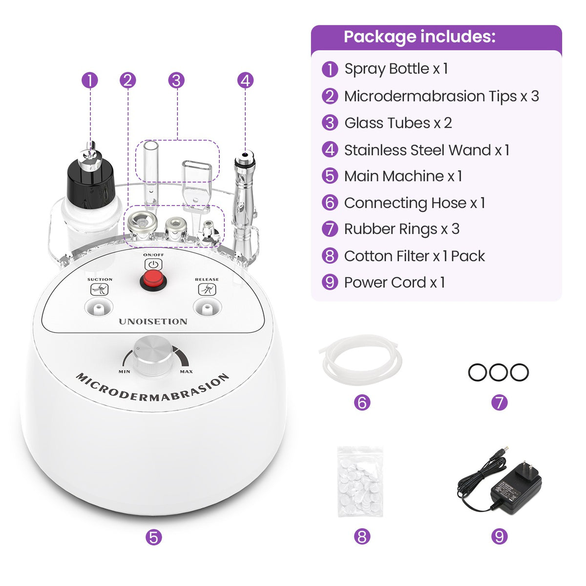 3-in-1 Skin Moisturizing Diamond Dermabrasion Face Machine Vacuum Spray Peeling