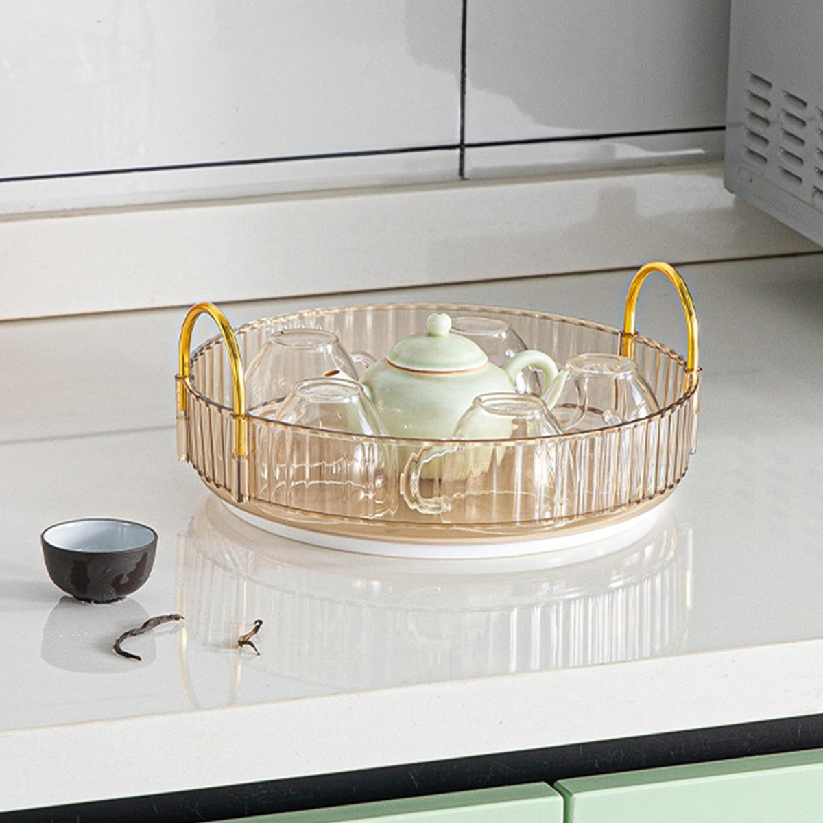 Multi-Layer Makeup Storage Organizer Tray for Vanity Countertop
