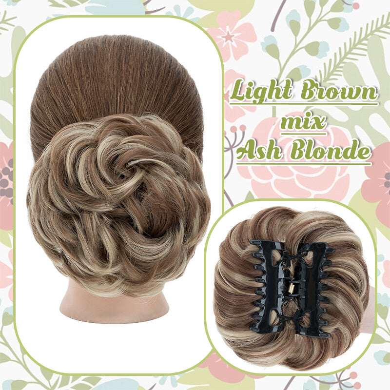 Messy Bun Claw Hair Clip Extensions - Curly Thick Updo Accessory