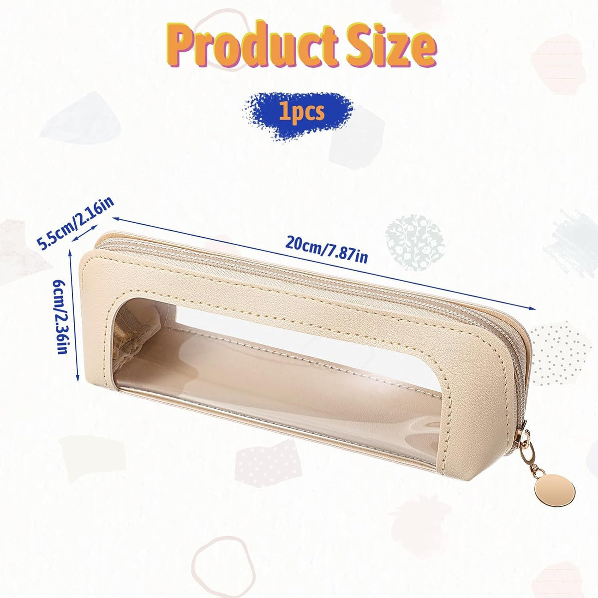 Travel Makeup Brush Bag Organizer with Zipper and Transparent PVC