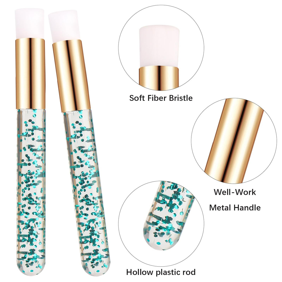 10pcs Lash Extension Cleanser Brushes - Soft Fiber, Peel Off Green