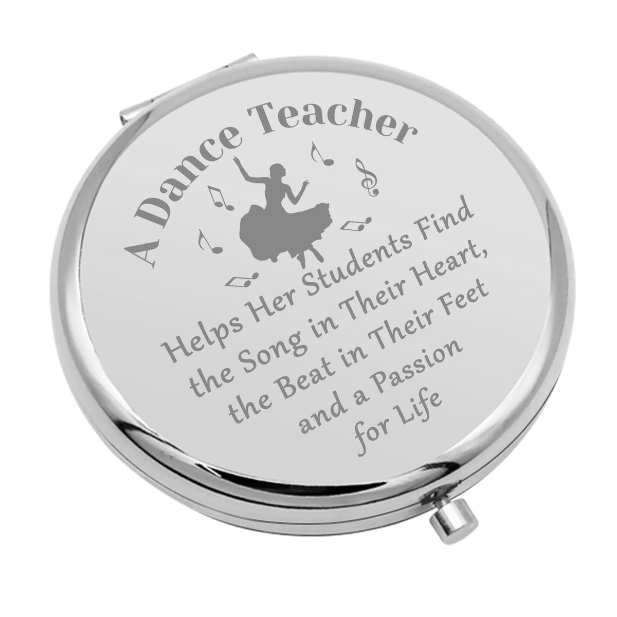 Portable Silver Makeup Mirror for Dance Teachers - Gift for Her