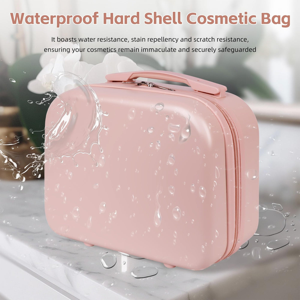 14 Inch Hard Shell Makeup Case Travel Toiletry Bag Carrying Luggage