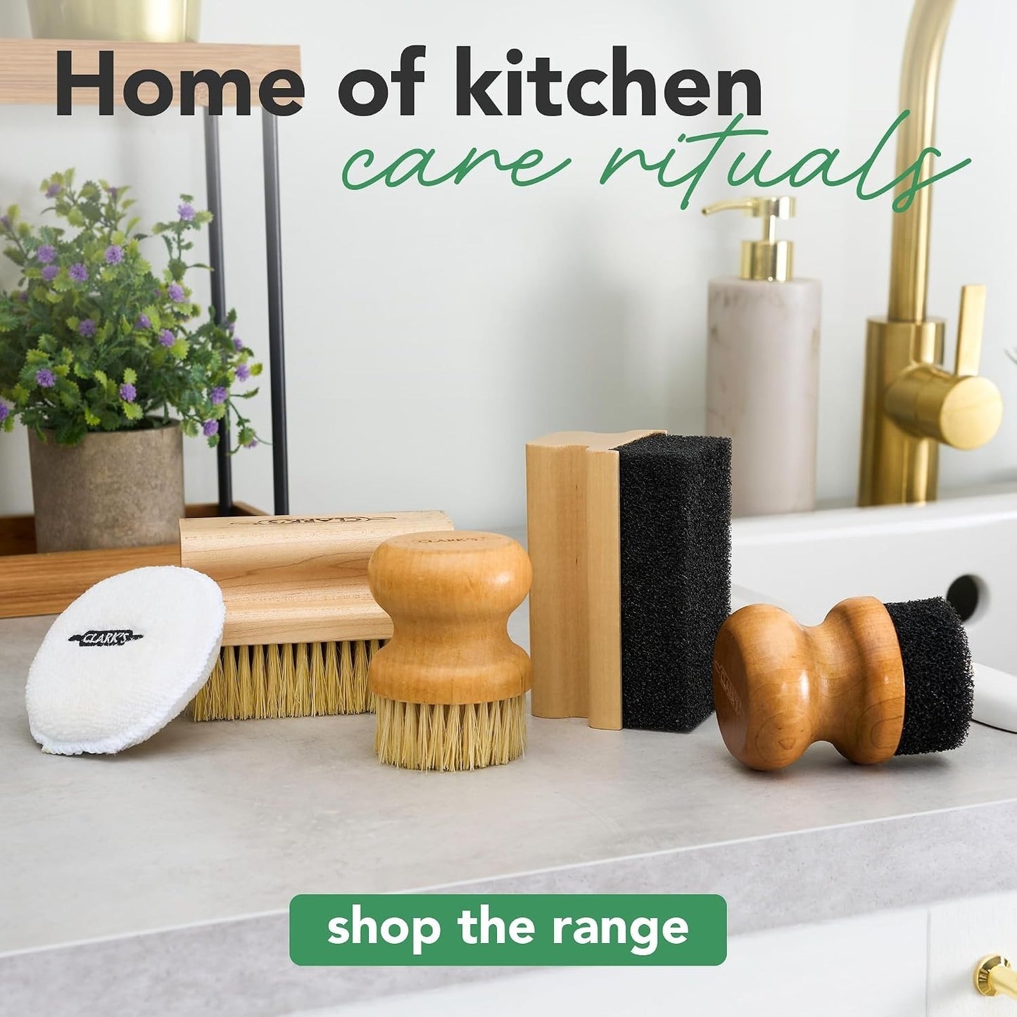 Wooden Surface Brush with Maple Wood Handle for Cutting Boards & Kitchen Surfaces