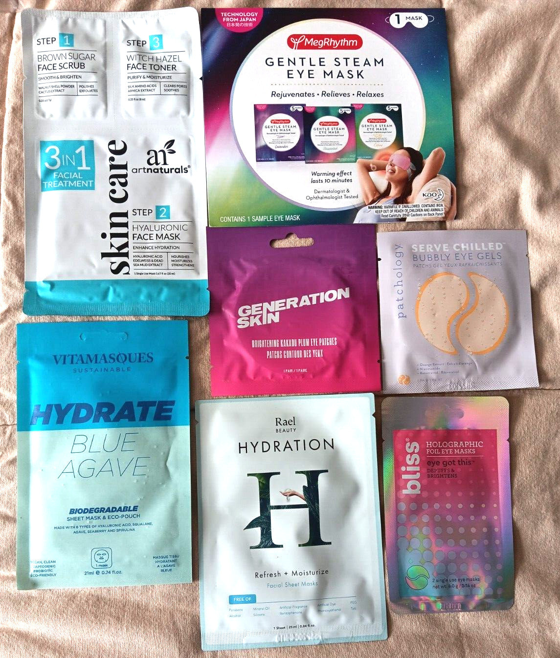 Beauty Face & Eye Masks Gel Scrub Lot - 7 Assorted