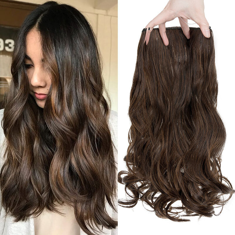 Invisible Wire Hair Extensions - Natural Synthetic Length & Body Wavy or Straight