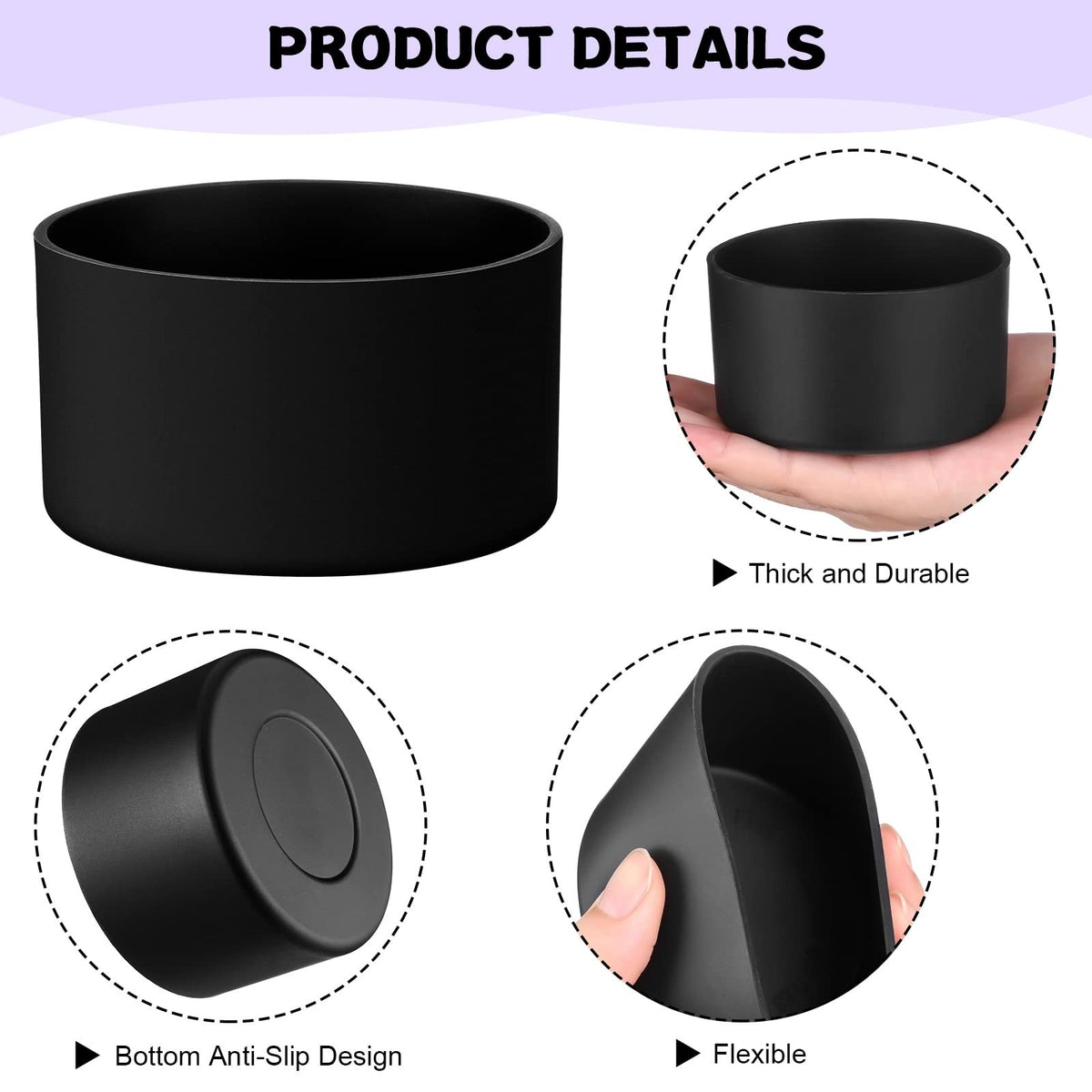 Silicone Bottle Sleeves for 16 oz Spray and Water Bottles - Pack of 12