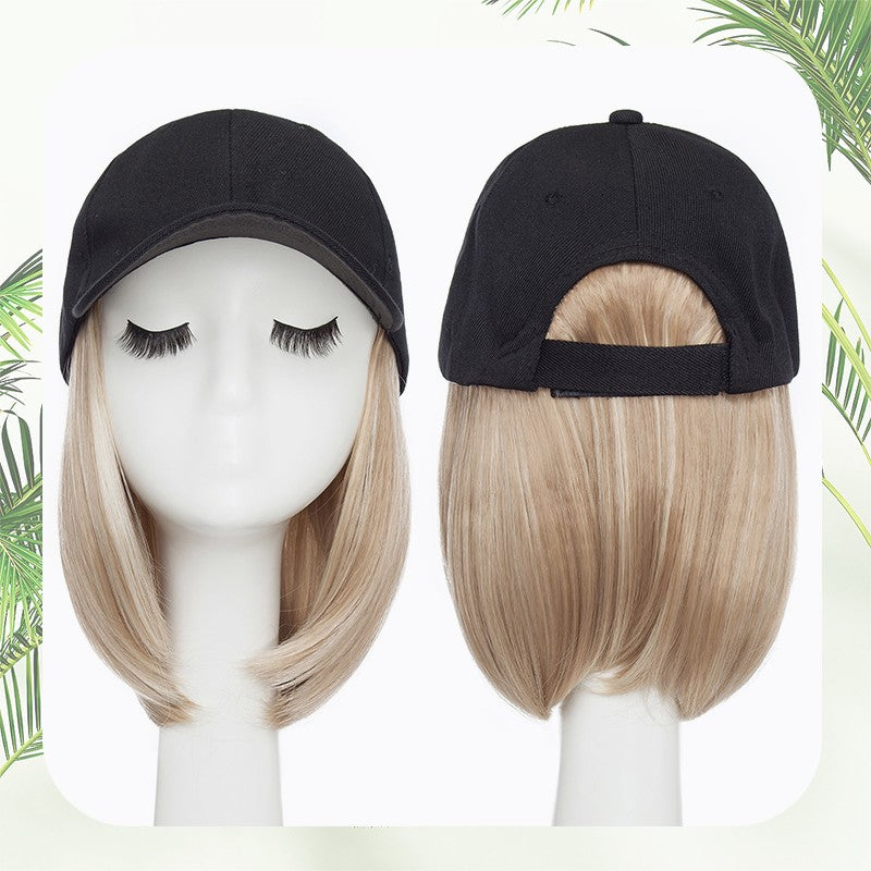 Baseball Cap with Hair Extensions - Wavy & Straight Human-Like Hairpiece