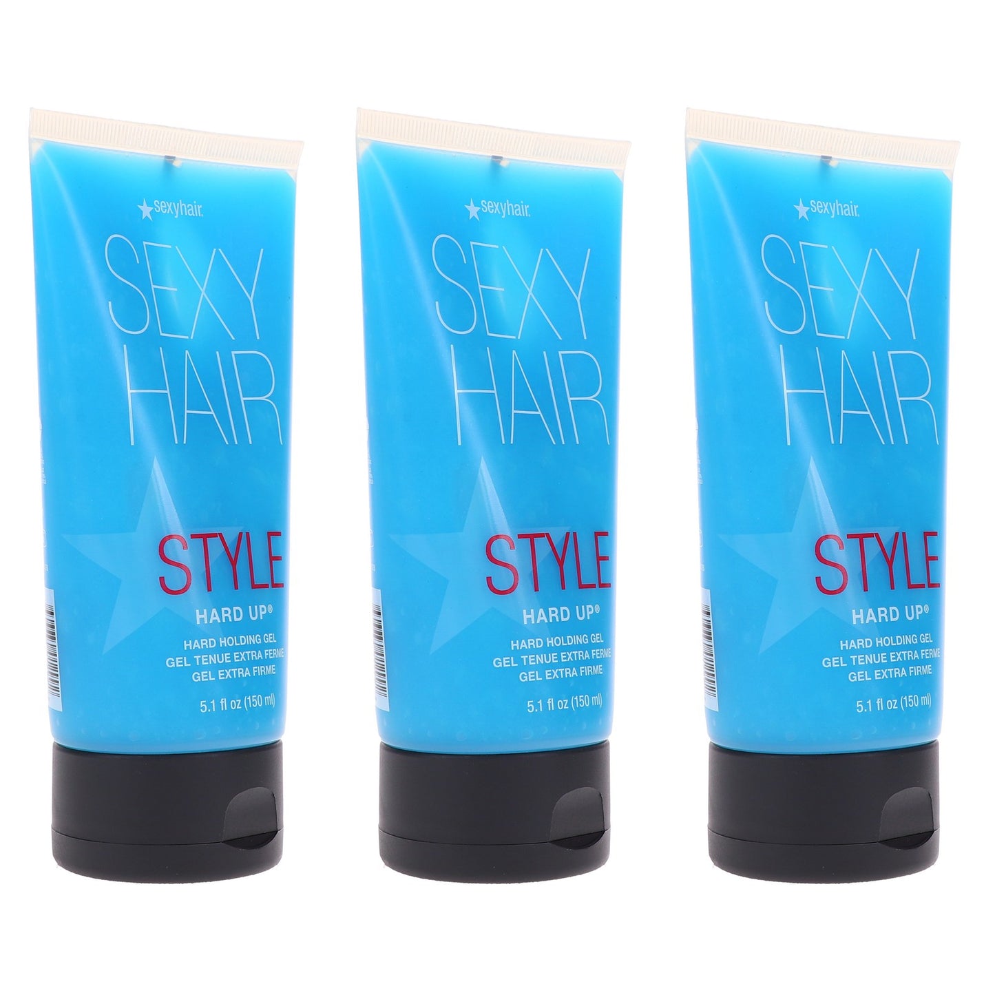 Hard Holding Hair Gel 5.1 oz - Strong Fix & Shine, 3 Pack