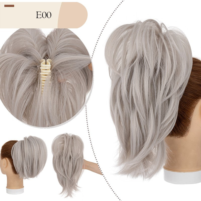 Messy Bun Scrunchie Hair Ponytail Claw Clip Updo Extensions - Thick Ombre Style