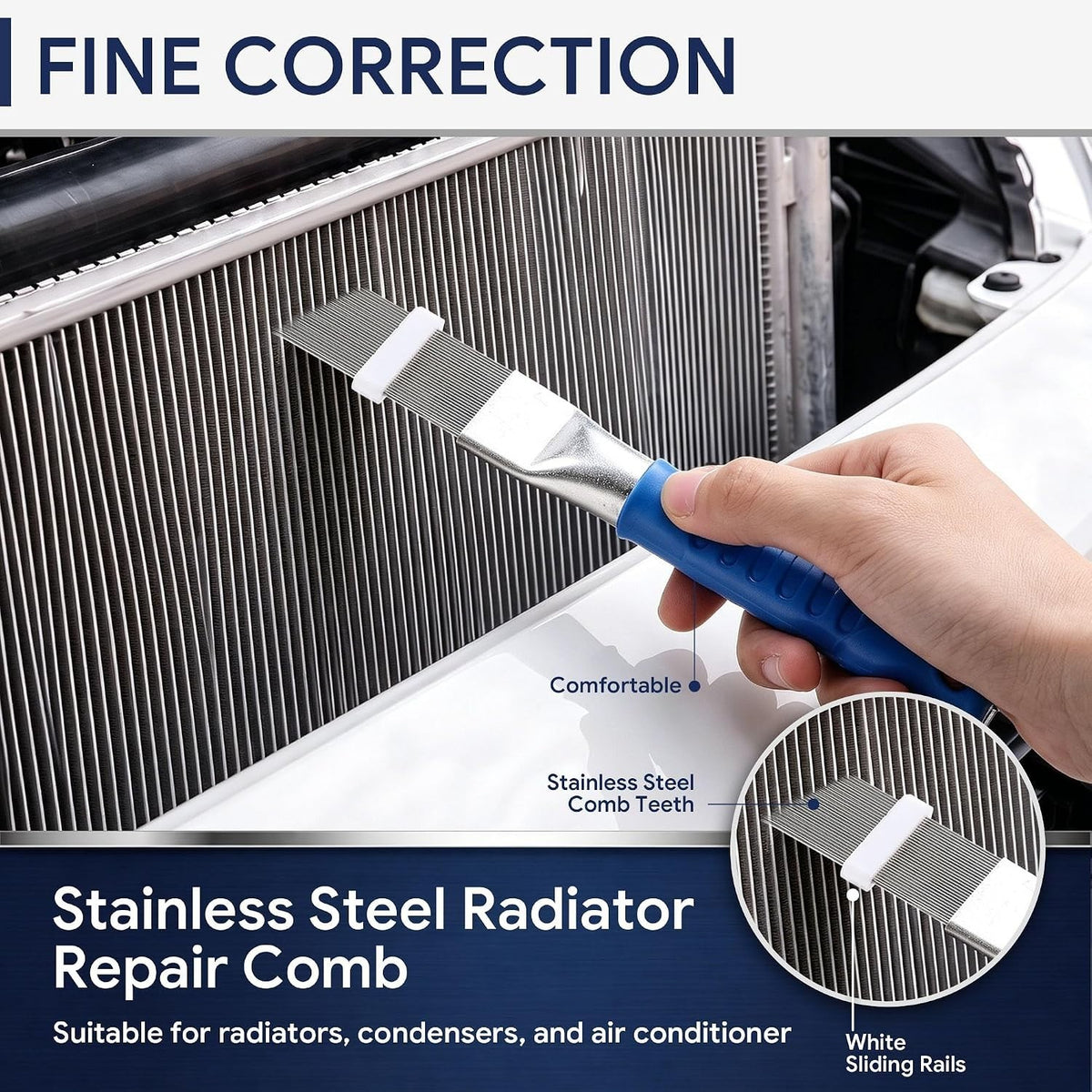 3-Piece AC Fin Comb Cleaner Kit for HVAC & Auto - Improve Airflow