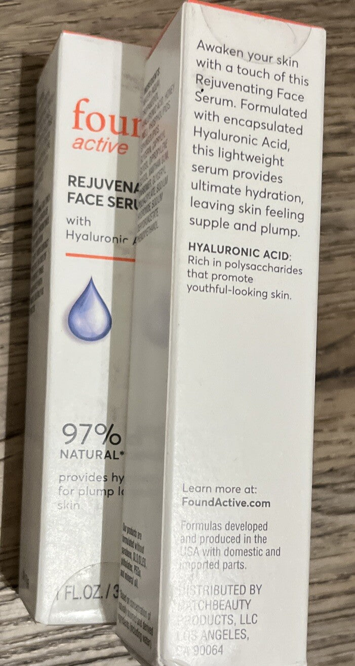 Found Active Rejuvenating Face Serum with Hyaluronic Acid - 3 Pack 1 Oz