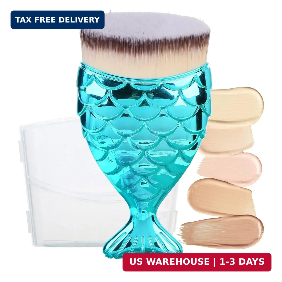 Kids Sunscreen Brush - Soft Face Kabuki Applicator with Fish Design